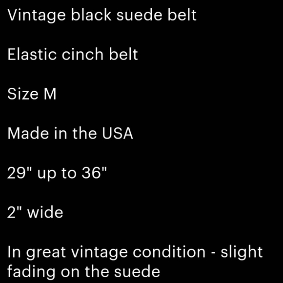 VINTAGE BLACK BELT SUEDE LEATHER STRETCH CINCH GOLD ELASTIC SNATCHED WAIST GOTH - Picture 5 of 5